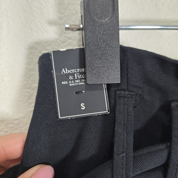 Abercrombie & Fitch Size Small Black Wide Leg Cropped‎ Paperbag Belted Pants NWT - Picture 9 of 11
